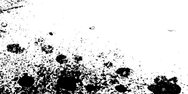 Monochrome texture composed of irregular graphic elements. Distressed uneven grunge background. Abstract vector illustration. Overlay for interesting effect and depth. Isolated on white background.