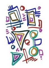 Abstract image for printing. Picture for modern interiors. The picture is painted by hand on a tablet. © neurostructure