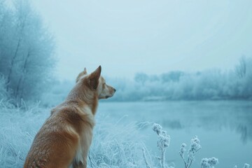 Obraz premium Dog landscape outdoors animal.