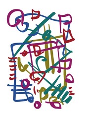 Abstract image for printing. Picture for modern interiors. The picture is painted by hand on a tablet. © neurostructure