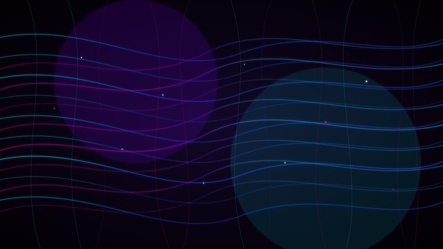 Neon Cyber Grid Warp Abstract Background