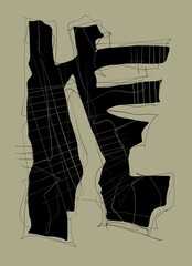 Abstract image for printing. Picture for modern interiors. The picture is painted by hand on a tablet. © neurostructure