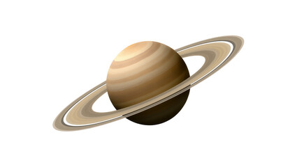 Detailed Saturn planet with multiple rings, isolated on transparent background © Miguel