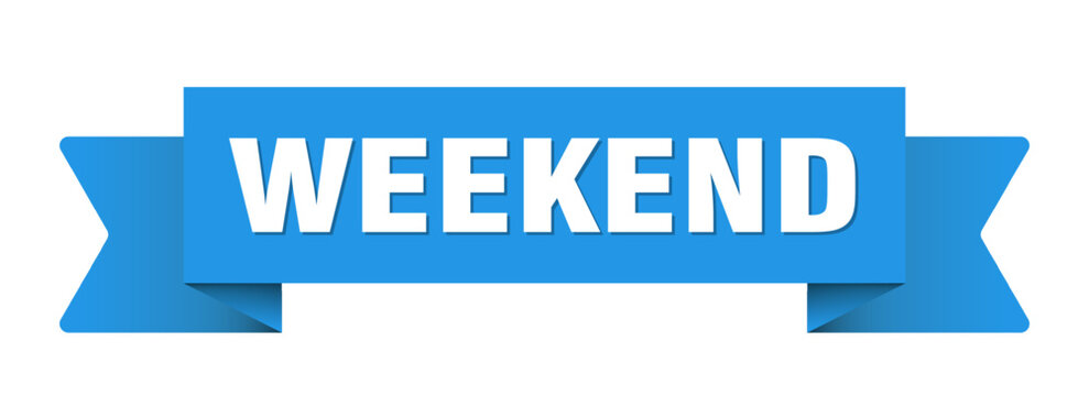 weekend ribbon isolated on transparent background. weekend ribbon