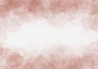 Obraz premium Dusty rose watercolor frame with soft textured edges surrounding a clean white center. Romantic pastel background with copy space for wedding invitations, branding, stationery and print.