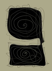 Abstract image for printing. Picture for modern interiors. The picture is painted by hand on a tablet. © neurostructure