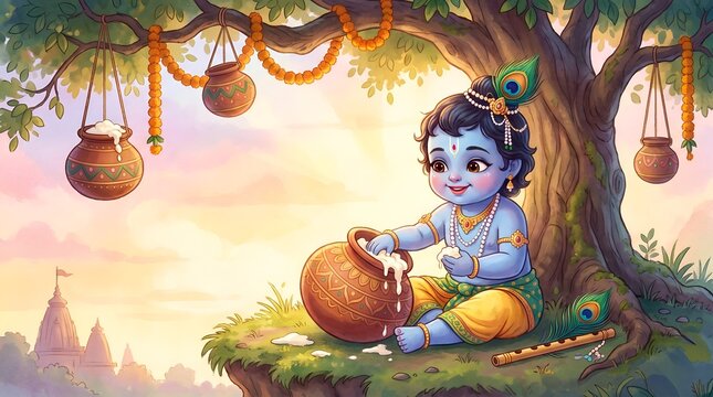 Happy Shri Krishna Janmashtami Gokulashtami Krushna Jayanti Ashtami Rohini Festival