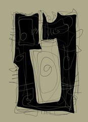 Abstract image for printing. Picture for modern interiors. The picture is painted by hand on a tablet. © neurostructure