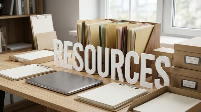 Resources Concept with Organized Office Files and Documents Representing Business Management Information Planning Productivity Administration Research and Professional Organization