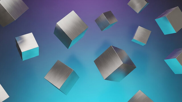 Dark abstract background with modern 3D cube design. Futuristic shiny podium background concept. Vector illustration VOL. 3