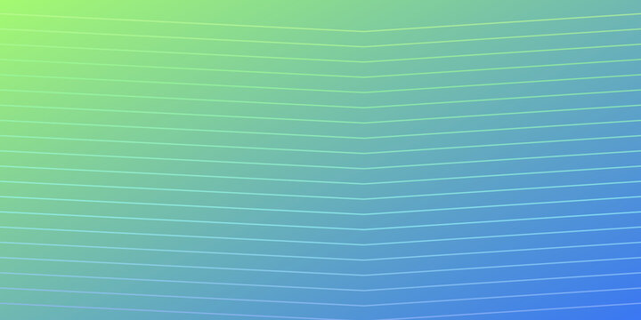 Abstract green and blue gradient background with horizontal parallel lines