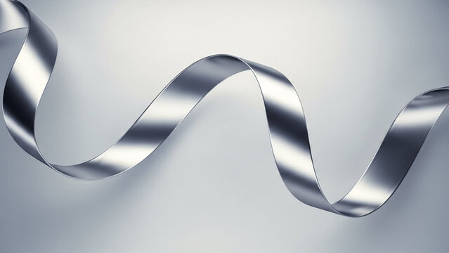 silver ribbon on white background