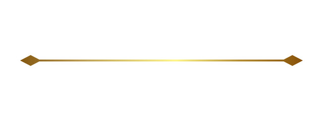 Elegant golden horizontal line divider with diamond shapes at both ends © mimo