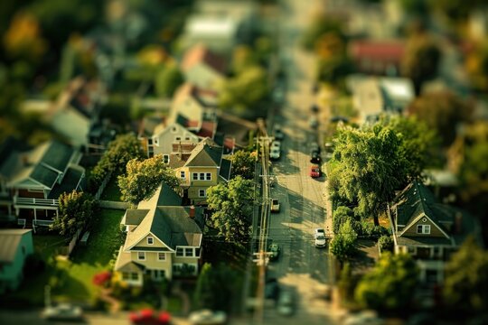 Home architecture tilt-shift outdoors.