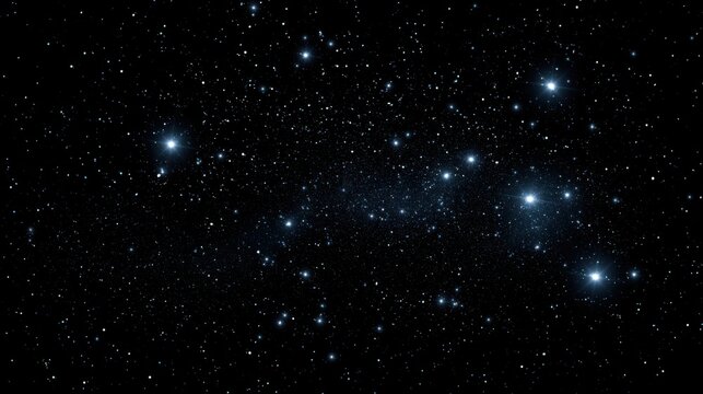Sparkling white stars twinkle in night sky with glowing cosmic starlight star celestial deep space galaxy universe isolated on black background
