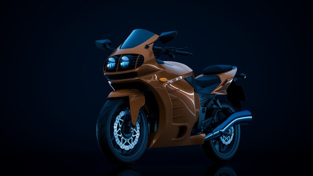 Motorcycle isolated on a dark background