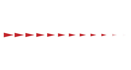 Fototapeta premium Red Directional Triangle Arrow Border with Progressive Pointer Pattern and Navigation Design Element