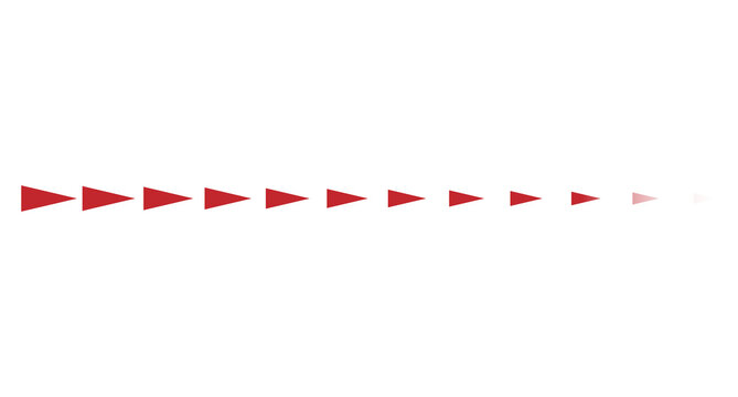 Red Directional Triangle Arrow Border with Progressive Pointer Pattern and Navigation Design Element