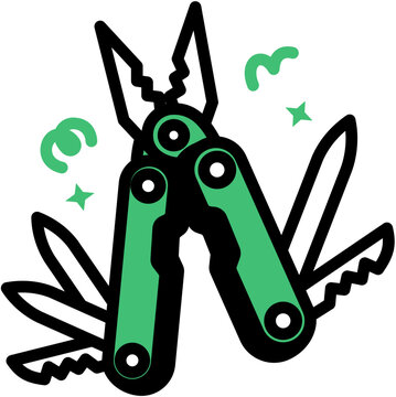 A practical folding multi-tool for wilderness camping