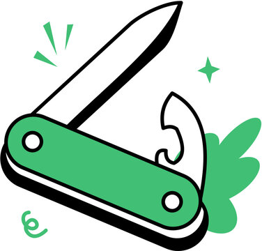Open Pocket Knife with Multipurpose Tools for Camping