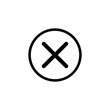 Black circle with a cross mark icon