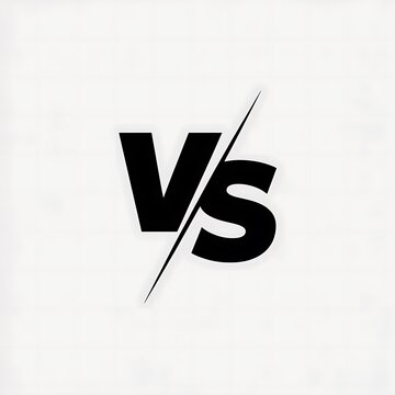 Versus vs letters symbol with diagonal slash line icon