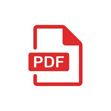 Red pdf file document icon for web and software applications