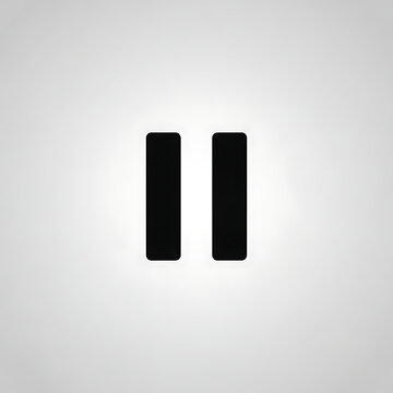 Simple black pause icon pointing downwards towards a horizontal line isolated on a white background transparent background
