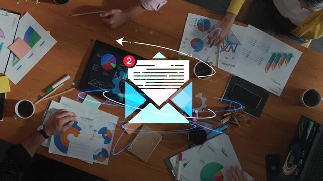 Collaborative Business Meeting with Digital Communication and Chart Analysis Focused on Productivity and Strategy Planning in Modern Workspace. Entropy.