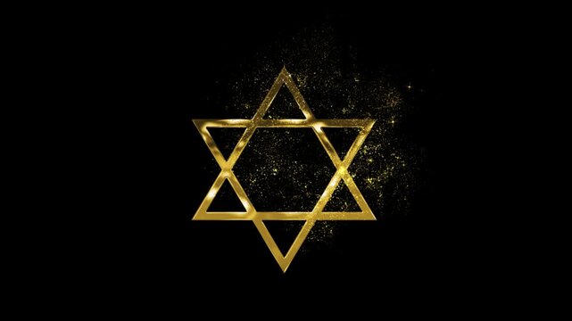 Golden Star of David, faith and religion, transparent background