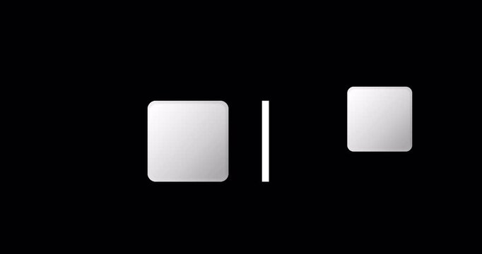 Transparent alpha channel motion graphic featuring clean white rounded glass squares floating upwards. Minimalist geometric particle overlay for modern technology presentations, corporate videos
