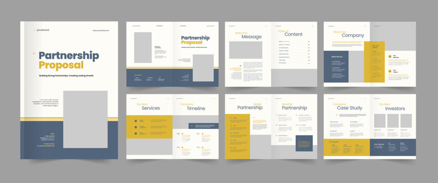 Proposal Design, Partnership Brochure Template.