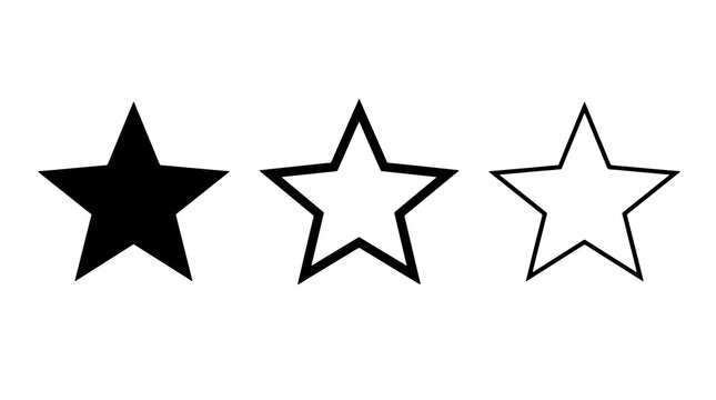 Three black star icons rating system vector illustration on white