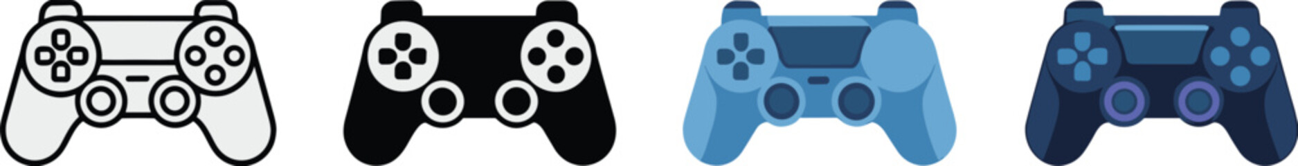 Video Game Controller Icons In Different Styles illustration © DOT CANVAS