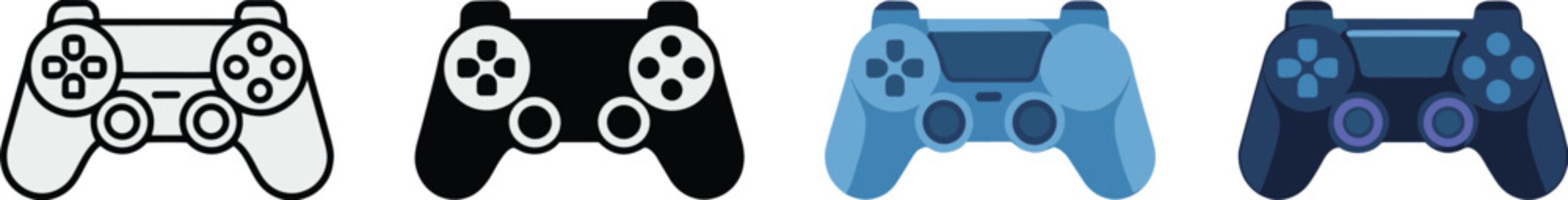 Video Game Controller Icons In Different Styles illustration