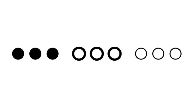 Pagination dot icon set vector design element for user interface layout