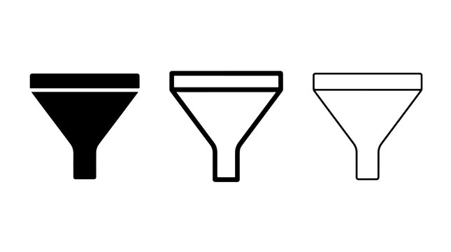Funnel icon vector set design template isolated on white background