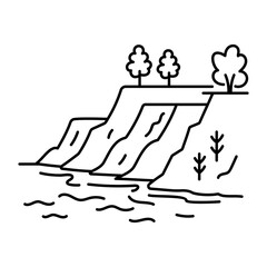 Obraz premium hand drwan icon of scarborough bluffs. Clean black hand drwan work, simple details, and open white space create a clear, balanced urban or lifestyle composition.