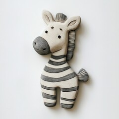 Fototapeta premium 2d clay zebra animal cute toy.
