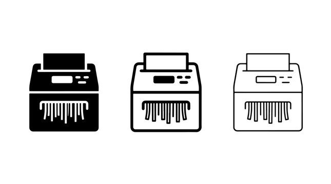Paper shredder icon set vector design isolated on white background