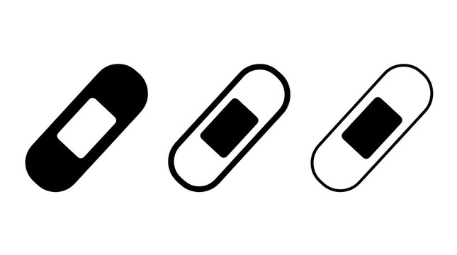 Bandage vector icon set medical plaster adhesive symbols illustration