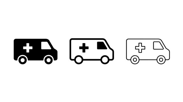 Ambulance icon set vector illustration vector medical emergency symbol