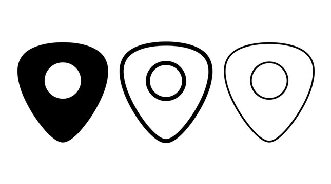 Guitar pick icon set vector illustration with flat and outline designs