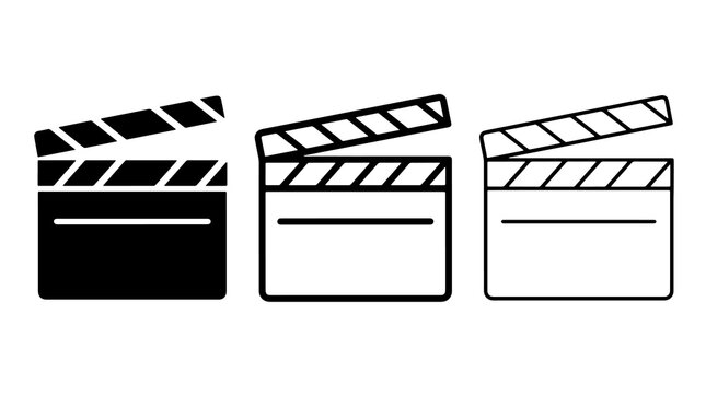 Clapperboard icon set vector illustration isolated on white background