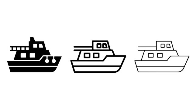 Boat icon vector set design isolated on white background for web graphics