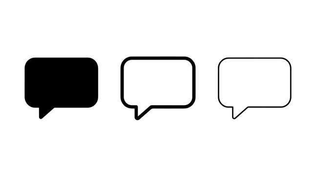 Speech bubble icon vector set for communication and chat design concepts