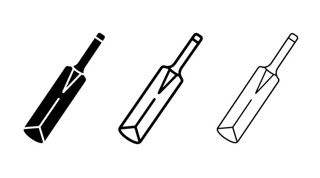 Cricket bat icon set vector design illustration isolated on white background