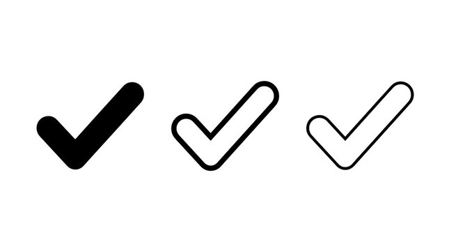 Checkmark icons set vector illustration design graphics symbols signs
