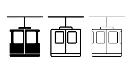 Cable car icon set vector illustration isolated on white background symbol © Png Art