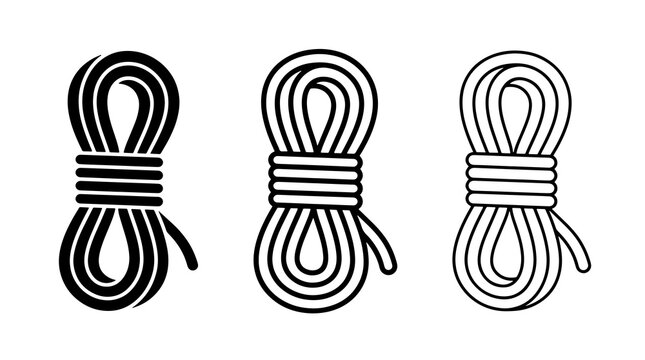 Coiled rope vector icon set illustration isolated on white background